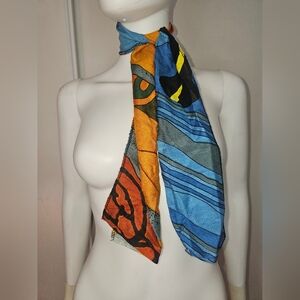 Multicolor Abstract Women's Scarf Rectangle Vibrant